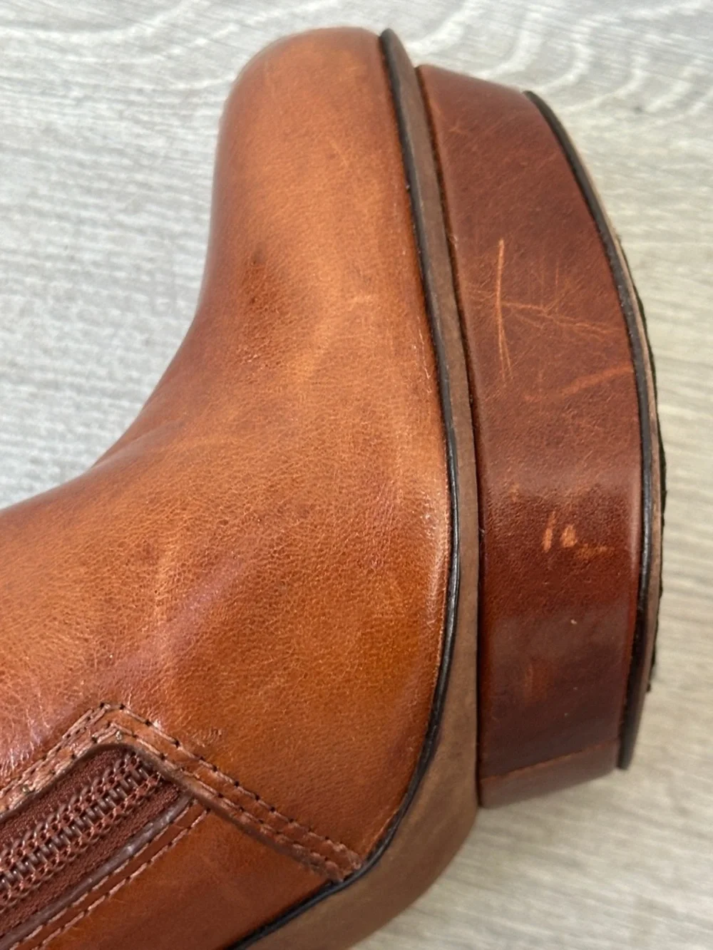 Tory Burch Brown Leather Platform Ankle Boots High Heel Size 8.5M